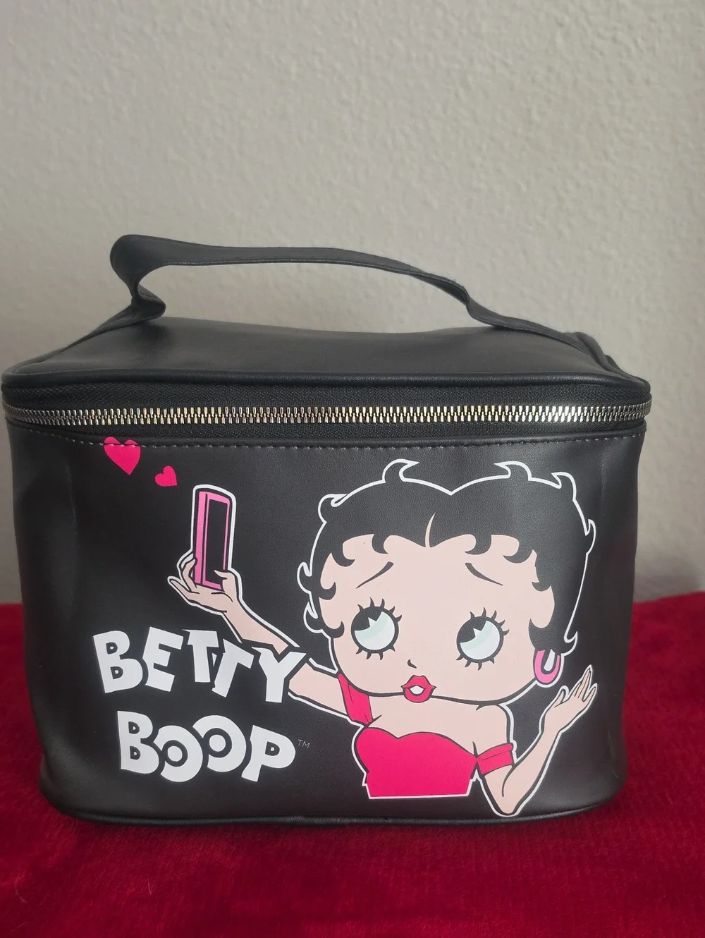 Betty Boop Black and Pink Makeup Train Case